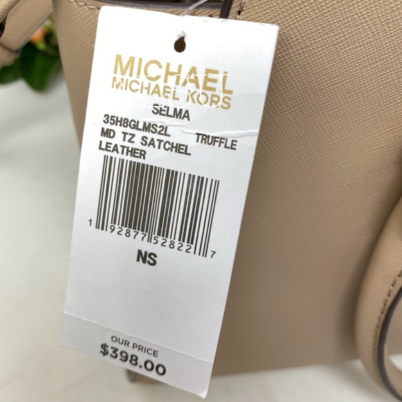 Michael Kors Selma Medium Top ZIP Satchel Truffle - Picture 6 of 8